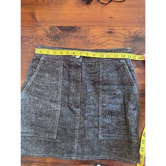 LVIR LA Project Mélange Denim Mini Skirt Blue Sz M Zip Fly Mid Wash Pockets NWT - Picture 5 of 15